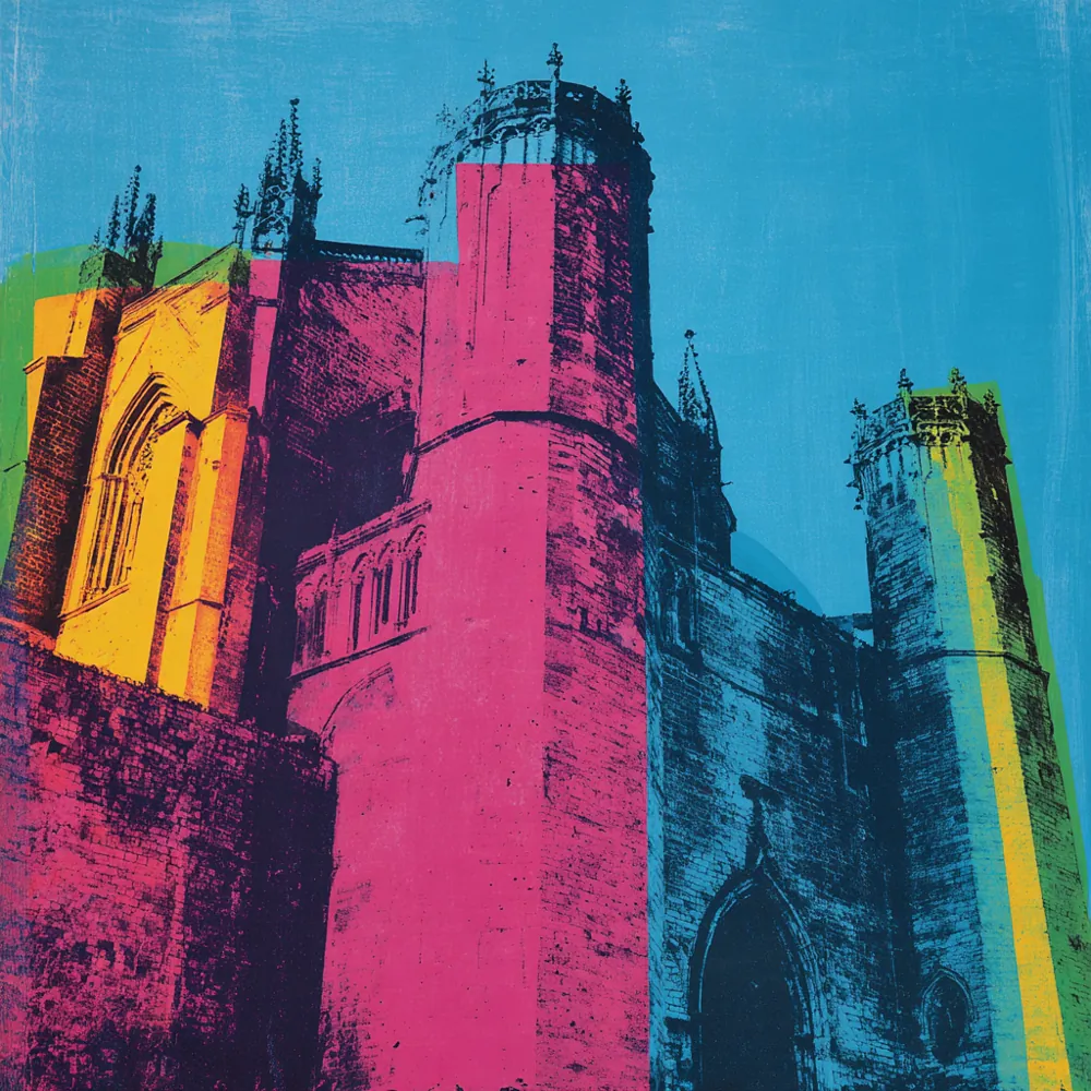 Cathedral Blue — hand-painted canvas, ON ART, available in all sizes