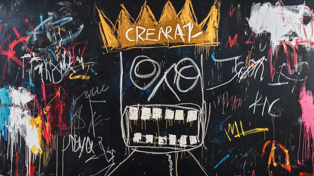 Crown Chaos — hand-painted canvas, ON ART, available in all sizes