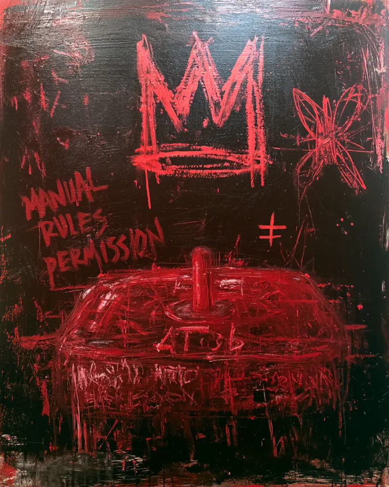 Red Rules — hand-painted canvas, ON ART, available in all sizes
